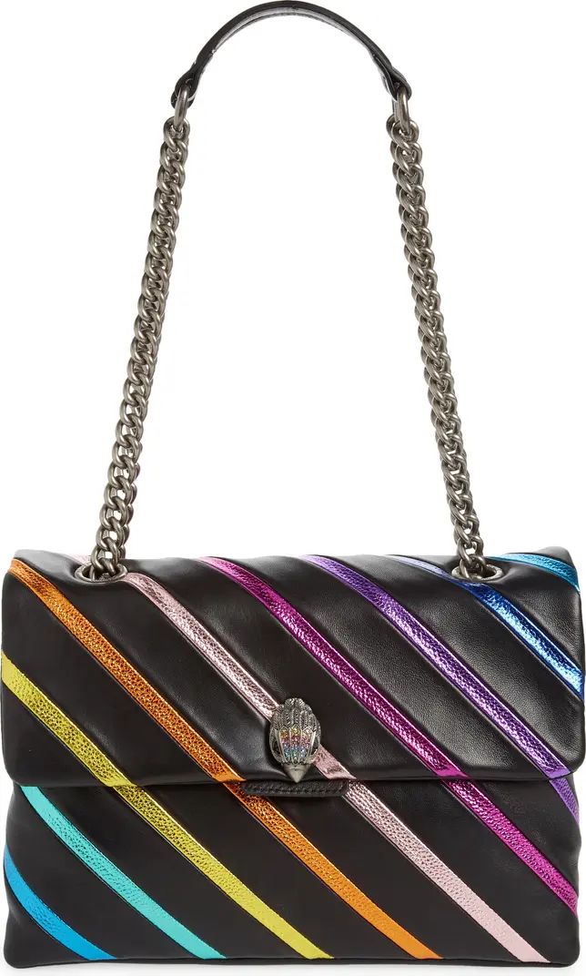 Large Kensington Rainbow Stripe Leather Shoulder Bag | Nordstrom Rack