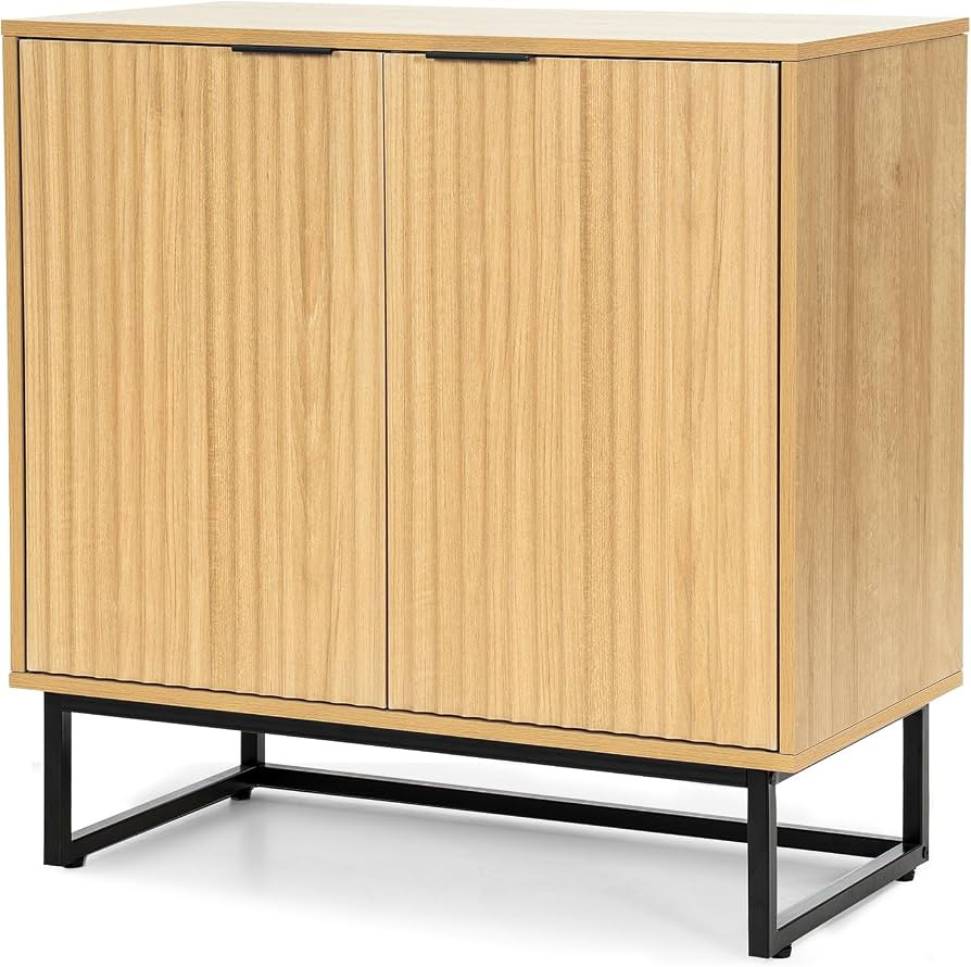 EYYTHUNG Fluted Cabinet with Storage, Sideboard Buffet Cabinet with Adjustable Shelves, Modern Ac... | Amazon (US)