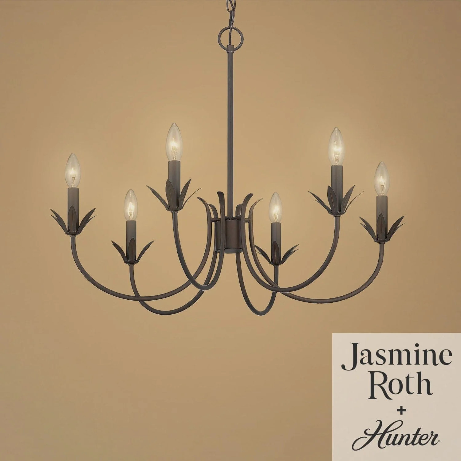 Hunter Junie Bud Jasmine Roth 6 Light Medium 28 Inch Chandelier | Hunter Fan Company