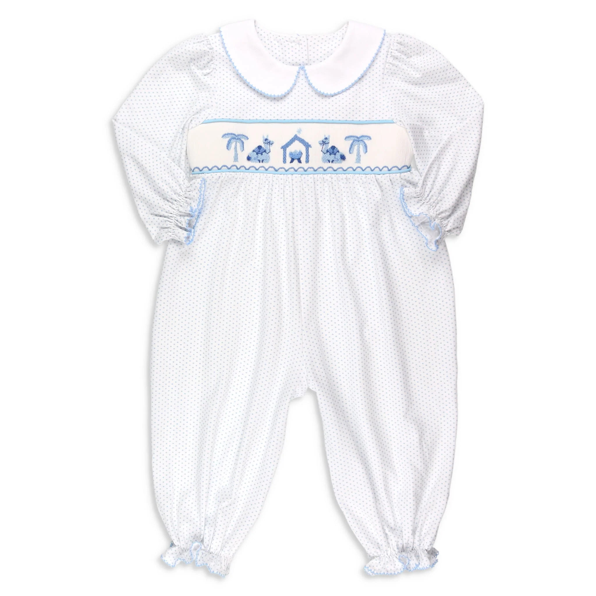 Girls Polka Dot Isla Bubble - Nativity - Shrimp and Grits Kids | Shrimp and Grits Kids