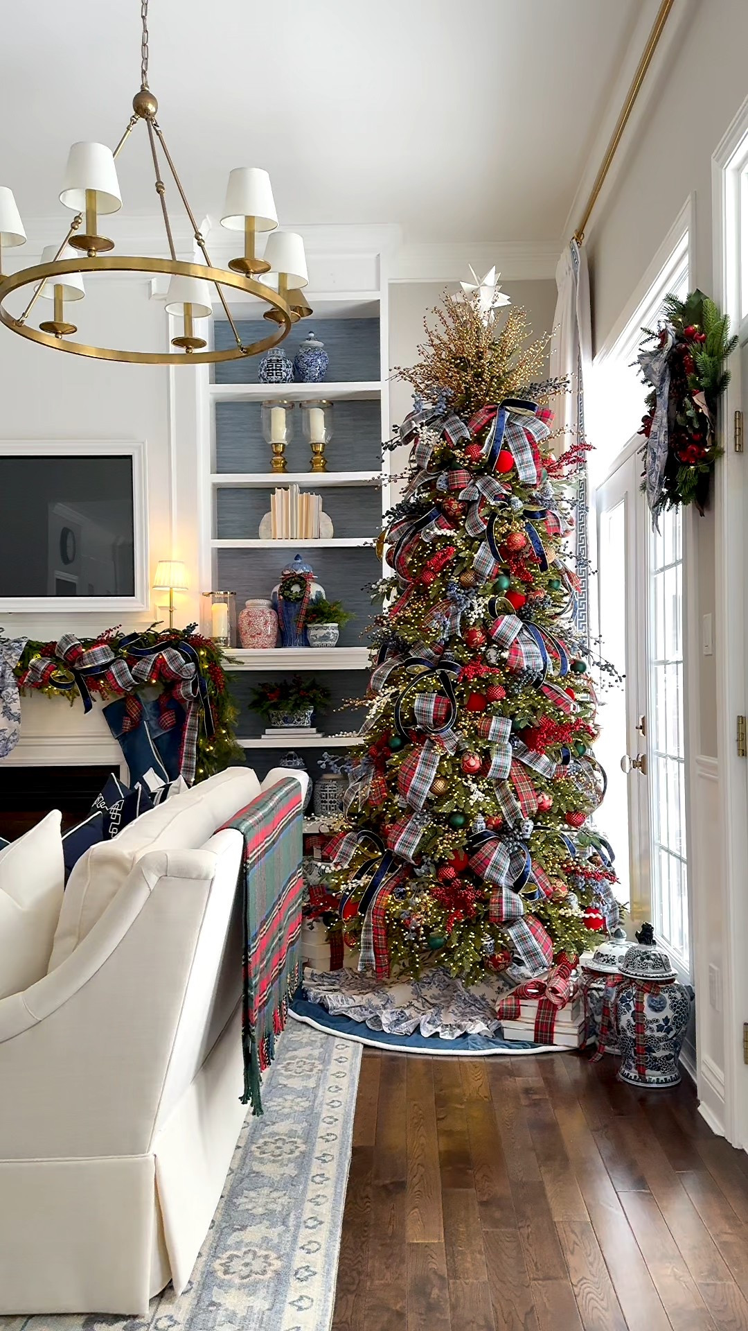 Classic Christmas vibes in our living room! Layers of lush greenery, mixed plaid, velvet, toile, chinoiserie…the perfect combination for a chic and timeless Christmas!

#LTKHoliday #LTKHome #LTKSeasonal