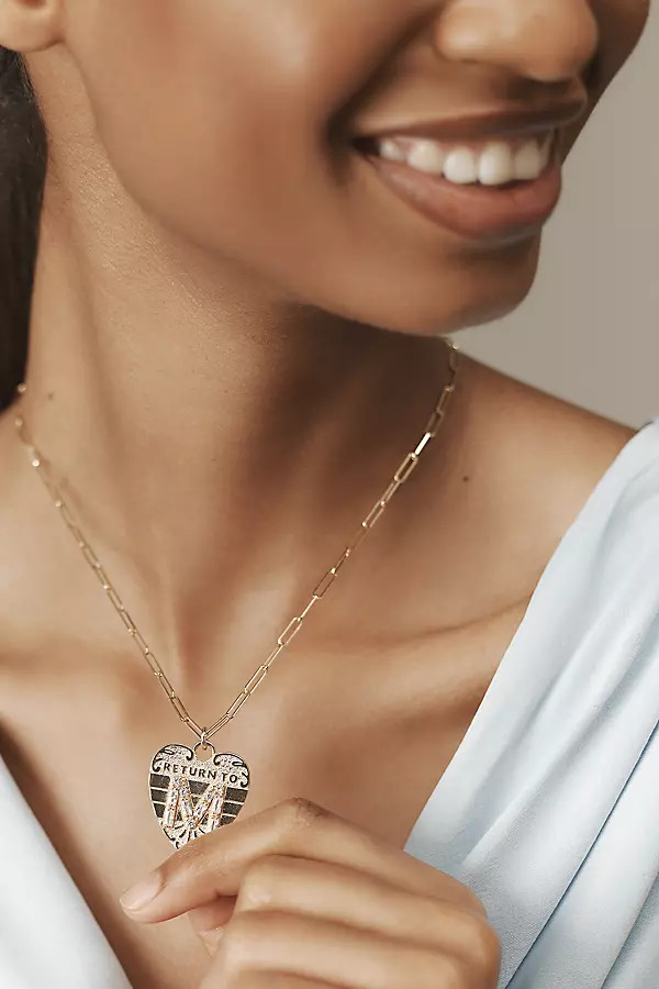 Monogram Heart Charm Necklace | Anthropologie (US)