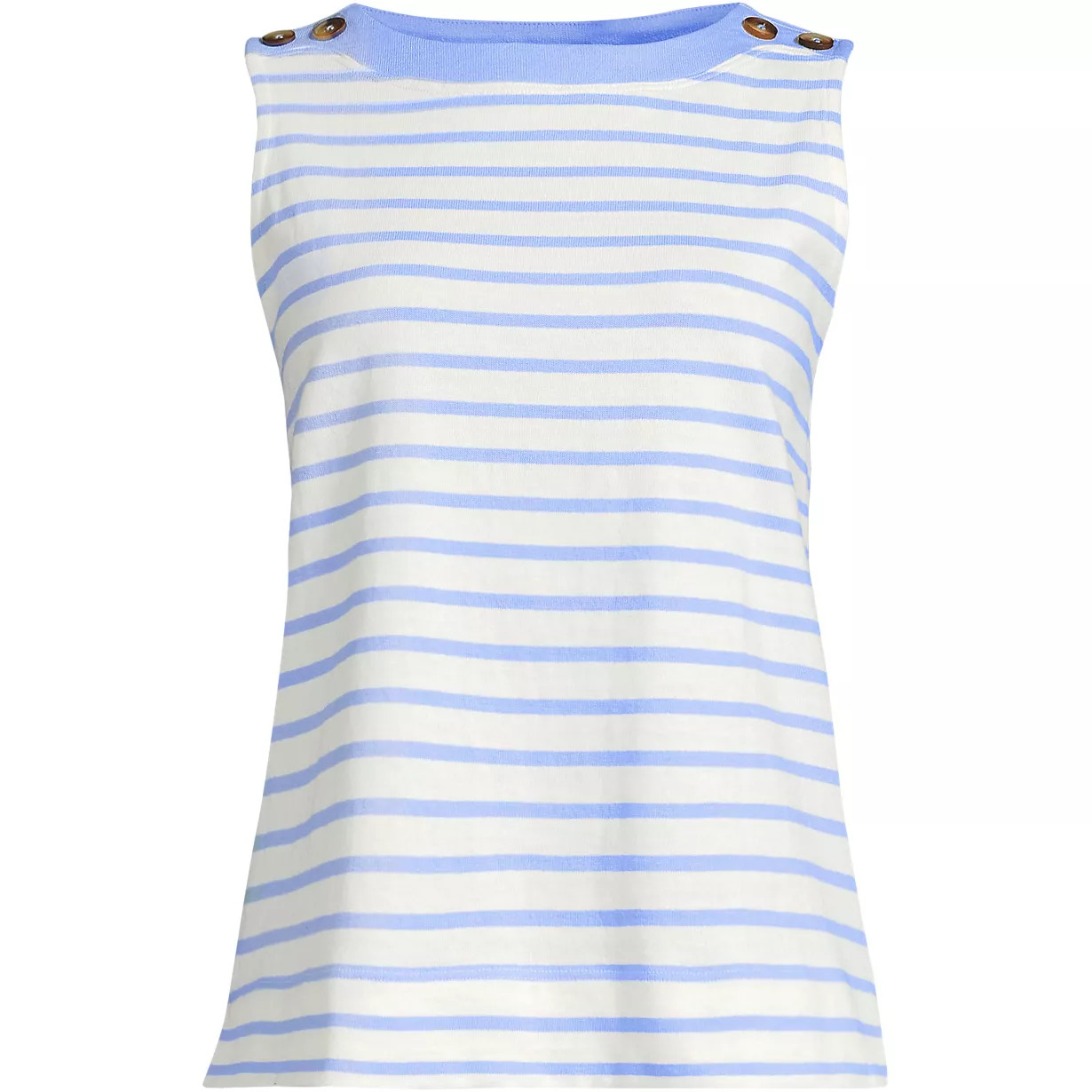 Women's Plus Size Mariner Button Shoulder Tank | Lands' End (US)