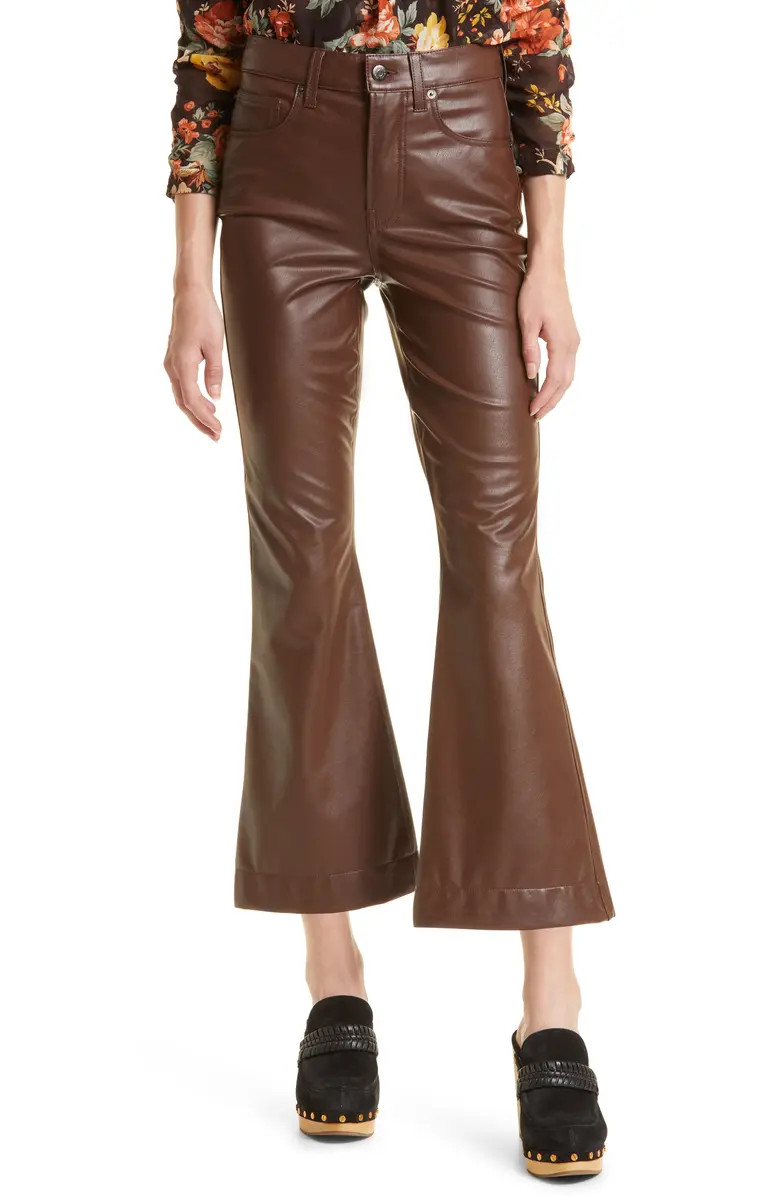 Veronica Beard Carson Coated High Waist Ankle Flare Jeans | Nordstrom | Nordstrom