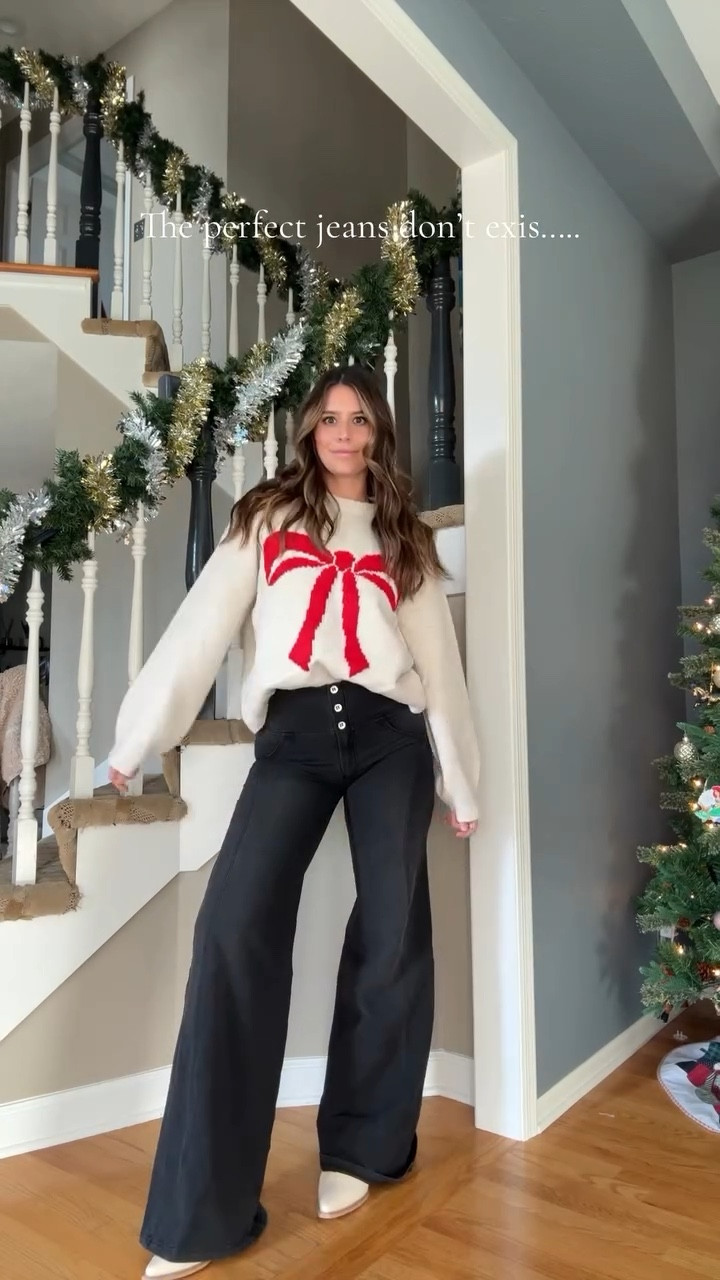 But seriously these jeans from @freddystoreofficial are 10/10 👏🏻👏🏻👏🏻 more details in stories ❤️💚

#gifted #winterfashiontrends #christmasoutfit #holidayoutfits #holidayfashion #targetstyle #viralsweater #flarejeans #winteroutfits