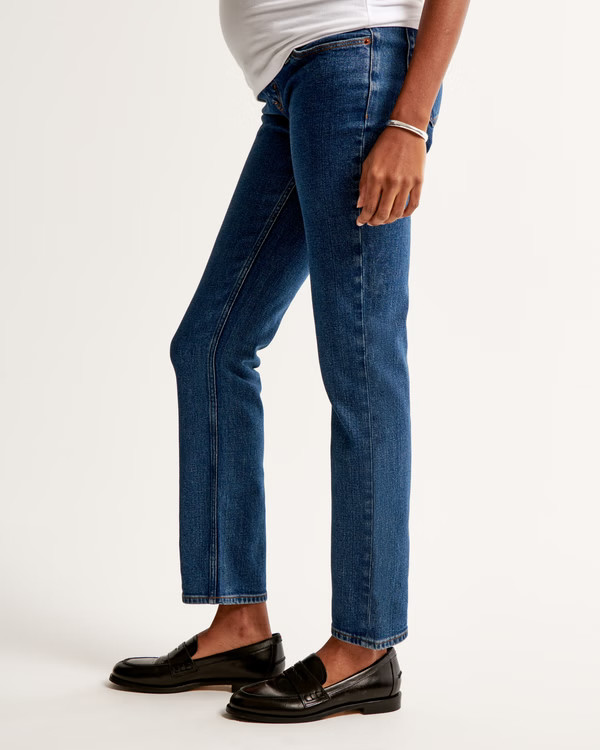 Women's Maternity Ankle Straight Jean | Women's Bottoms | Abercrombie.com | Abercrombie & Fitch (US)
