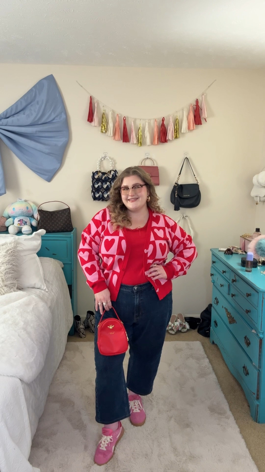 Looking for a cutie casual Valentine’s Day outfit? I love anything pink and red and hearts and yall know I love a themed outfit!! Size 16 plus size girlie wearing XL in the top & sweater, size 16 in the jeans, and 9 wide calf in the boots! 

(This is exact sweater is out of stock but I have some very similar options linked below! 🫶)

#LTKPlusSize #LTKMidsize #LTKootd