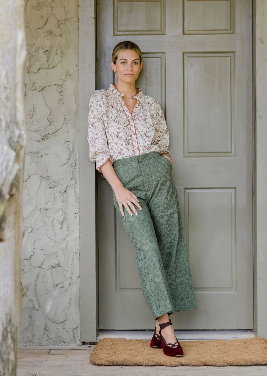 Stef Trouser in Forest Embroidery | Baybala