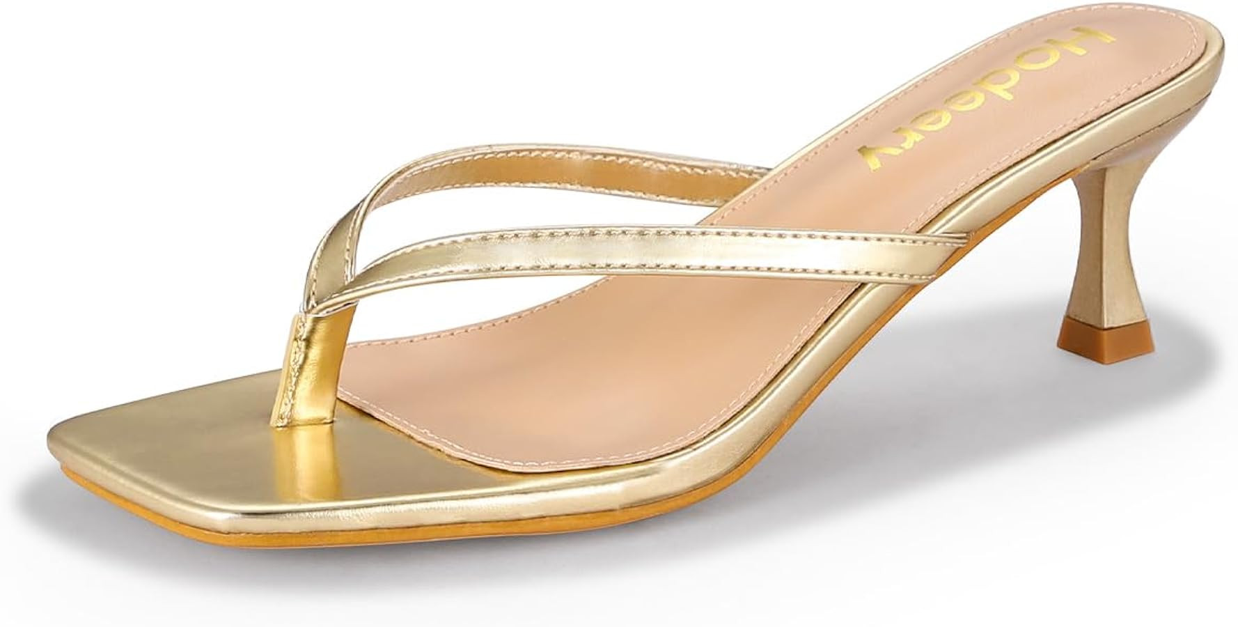 Women's Kitten Heels Thong Sandals Open Square Toe Flip Flop Low Heels 2.5 Inch Slip On Sexy Wome... | Amazon (US)