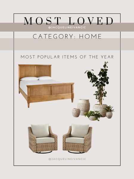Most Loved Awards, Category: Home 🏠 

Natural wood bedframe, neutral terra-cotta pots, outdoor patio furniture, outdoor swivel chairs 

#LTKhome #LTKstyletip