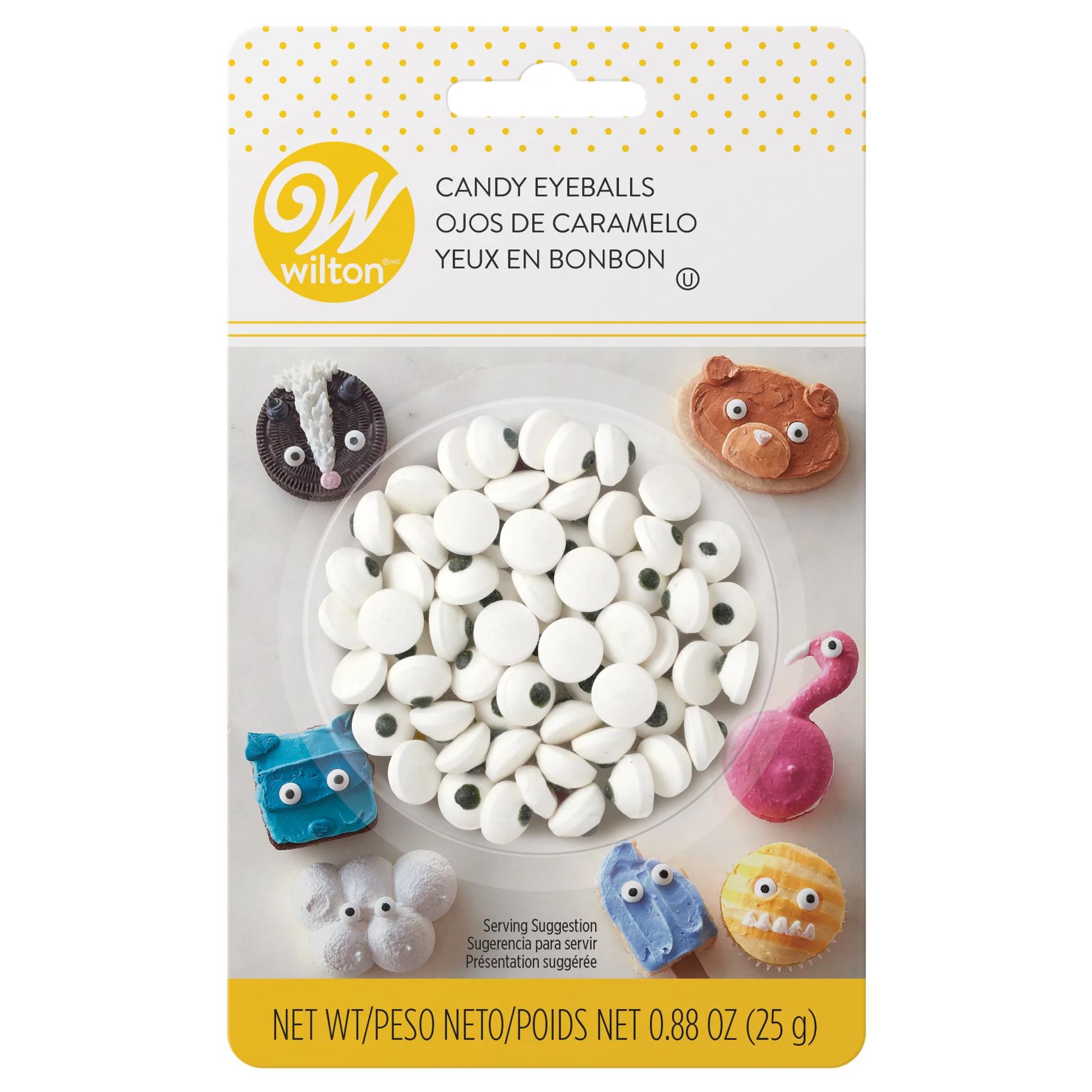 Wilton Edible Black and White Candy Eyeball Sprinkles, 0.88 oz. | Walmart (US)