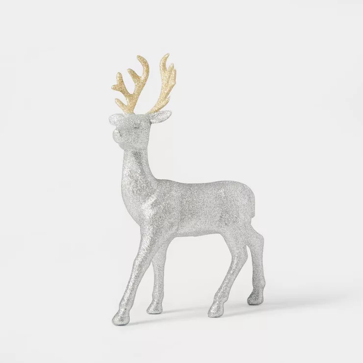 12" Glitter Deer Decorative Figurine - Wondershop™ | Target