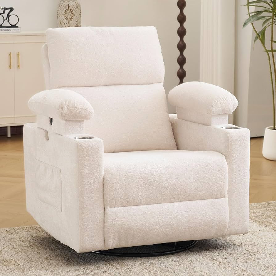 Rocking Chair Nursery with Adjustable Armrests, Electric Glider Recliner Nursing Chair for Breast... | Amazon (US)