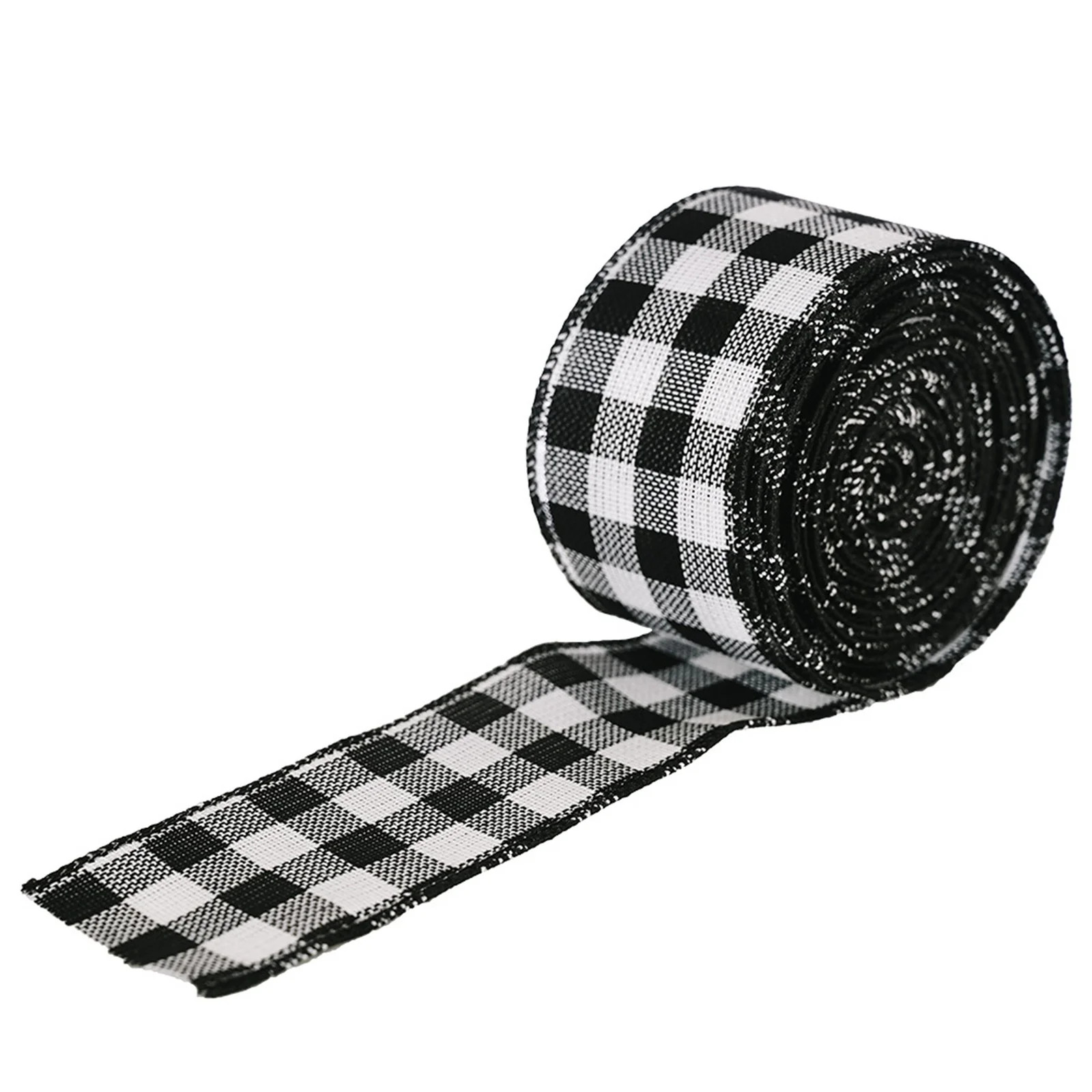 Noarlalf Home Decor Wired Edge Ribbons Buffalo Plaid Ribbon Solid Color Burlap Ribbon Gingham Cra... | Walmart (US)
