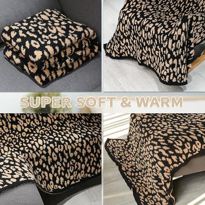 Amazon.com: Fleece Throw Blanket for Couch,Soft Cozy Microfiber Reversible Fluffy Leopard Throw B... | Amazon (US)