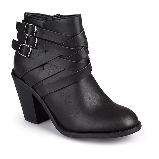 Journee Collection Womens Strap Stacked Heel Booties | JCPenney