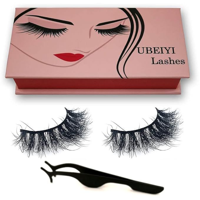 UBEIYI 3D Mink Lashes Hand-made Dramatic Makeup Strip Lashes 100% Fur Fake Eyelashes Thick Crissc... | Amazon (US)