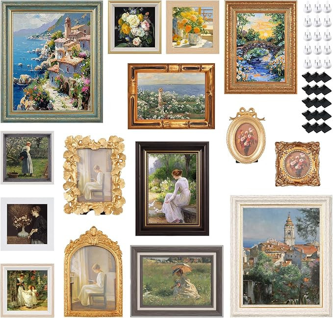 15 Pack Vintage Picture Frames for Wall or Tabletop Display Ornate Vintage Frames Gallery Wall Fr... | Amazon (CA)