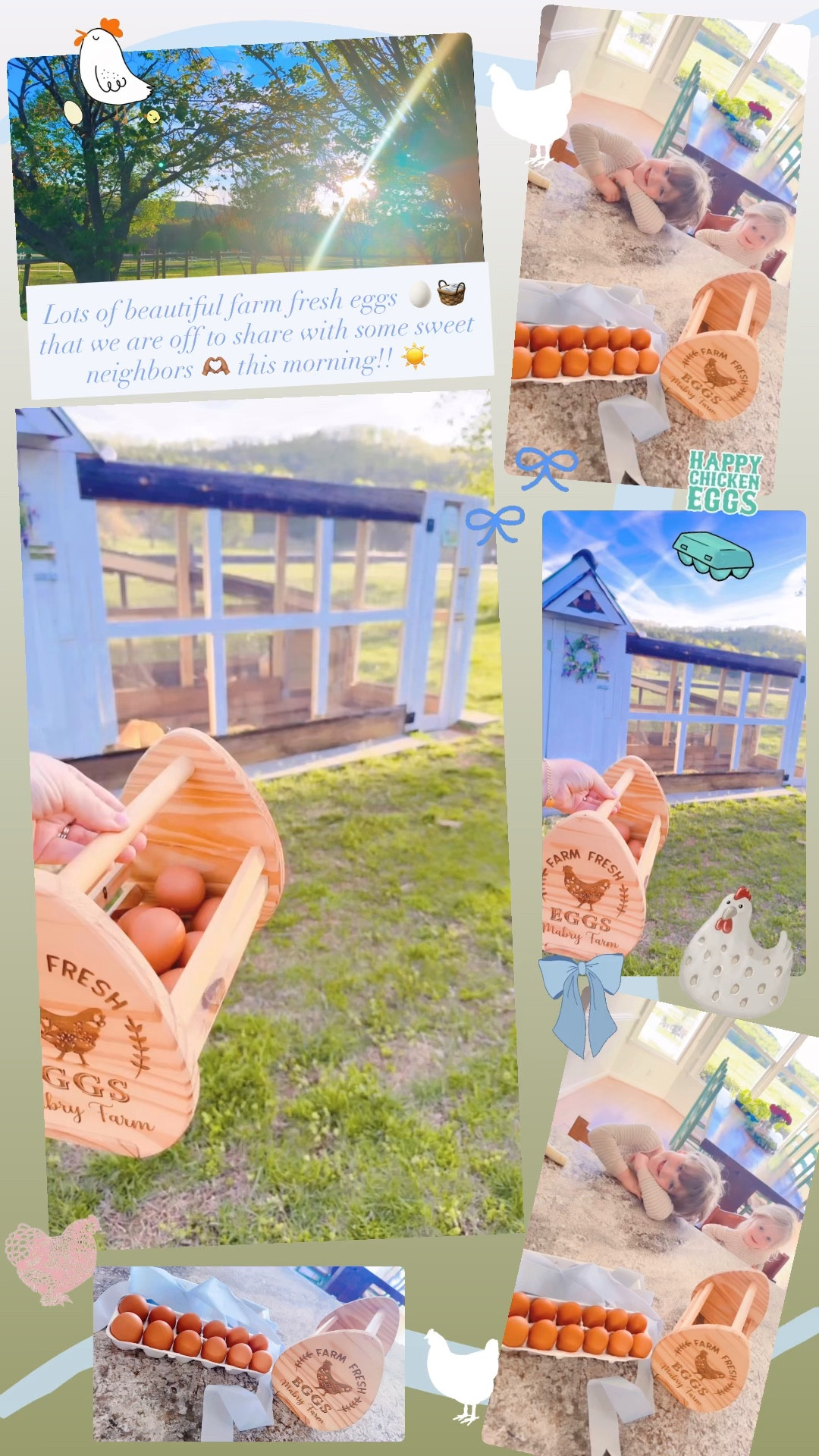 Lots of beautiful farm fresh eggs 🥚🧺 that we are off to share with some sweet neighbors 🫶🏽 this morning!! ☀️ 