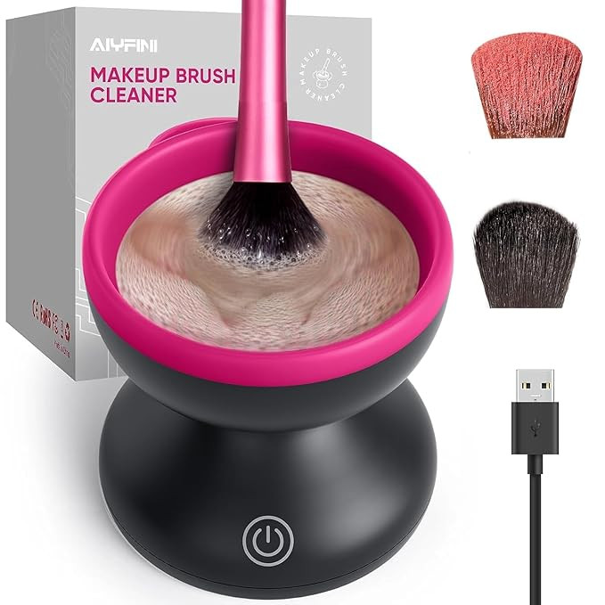 Electric Makeup Brush Cleaner Machine - Alyfini Portable Automatic USB Cosmetic Brushes Cleaner C... | Amazon (US)