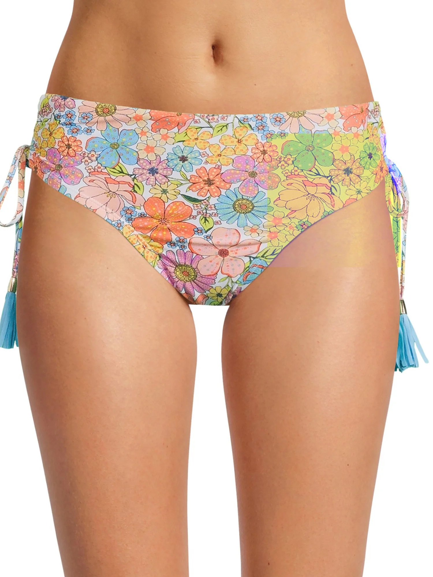 Time and Tru Women's Printed Side Tie Swimsuit Bottoms | Walmart (US)