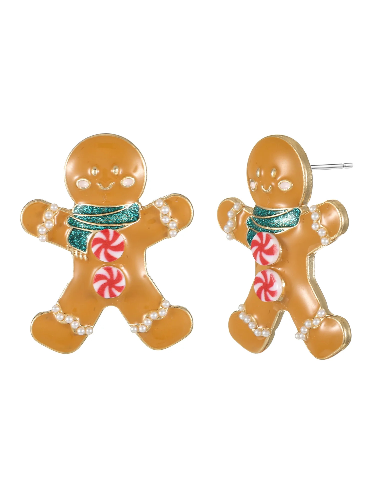 Holiday Time Gingerbread Motif Earrings, 1 Pair - Walmart.com | Walmart (US)