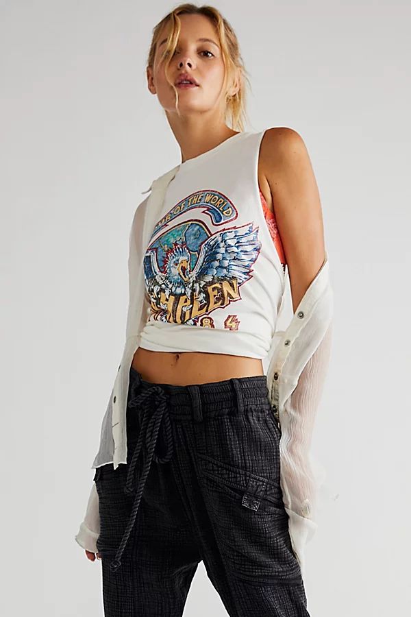 Van Halen Tour Of The World Tee by Daydreamer at Free People, Dirty White, L | Free People (Global - UK&FR Excluded)