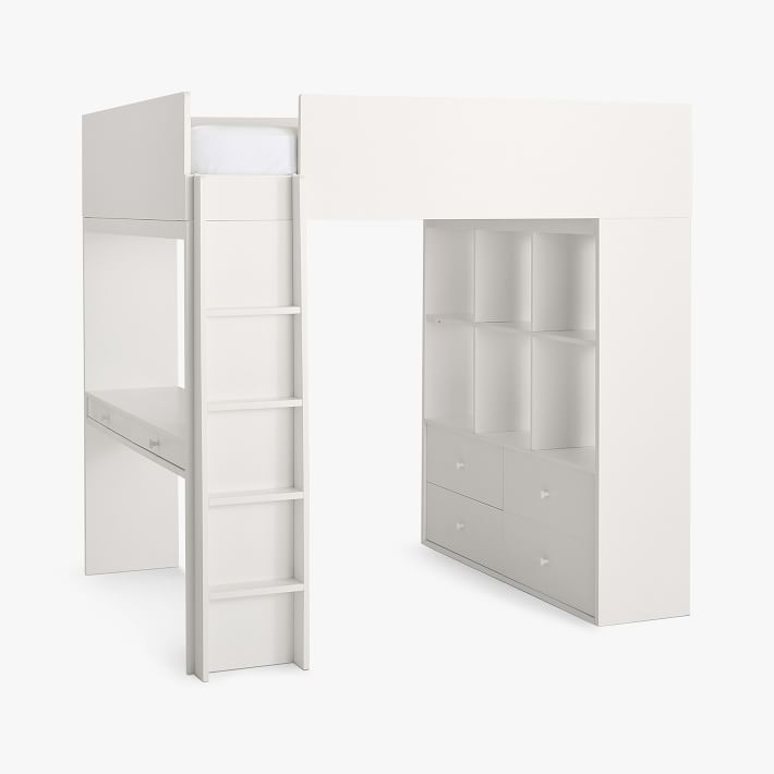 Milo Full Loft Bed w/ Desk - White | West Elm (US)