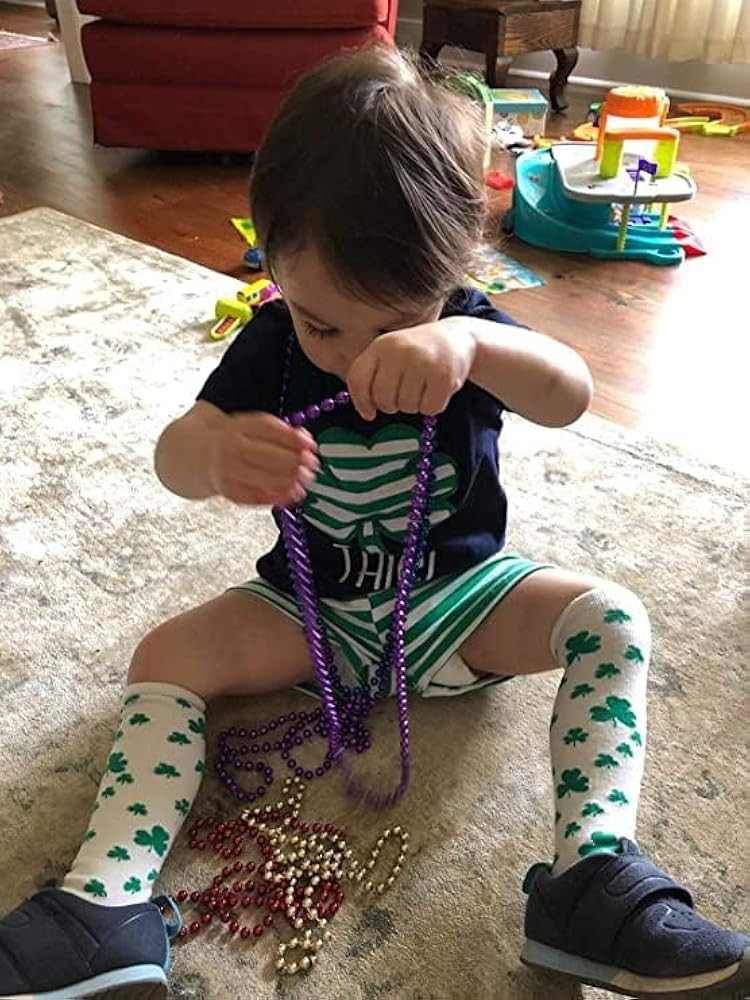 2 Pairs St. Patricks Day Socks for Kids, Knee High Shamrock Socks for Irish Party St Patrick's Da... | Amazon (US)