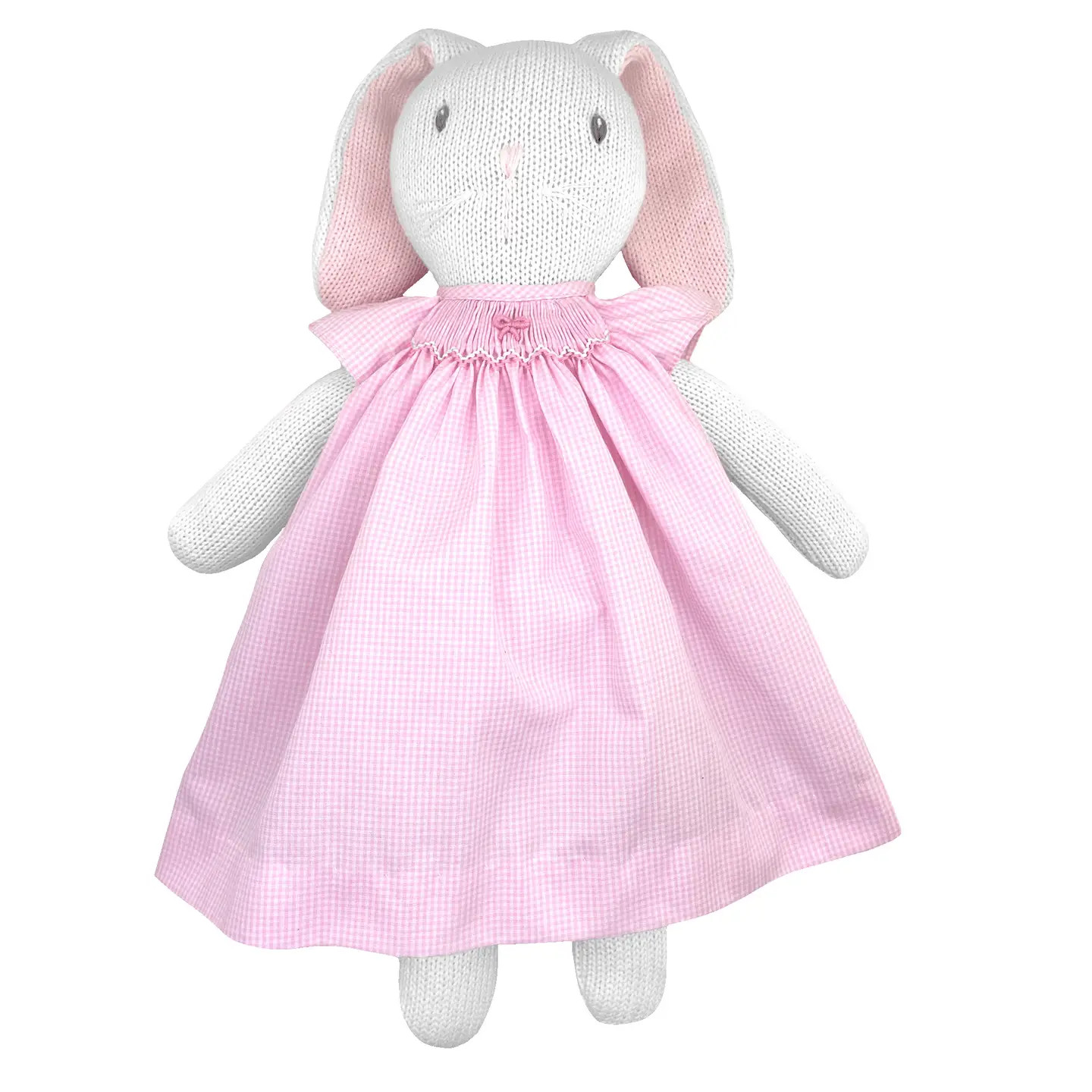 Zubels Knit Bunny in Pink Check Dress | JoJo Mommy