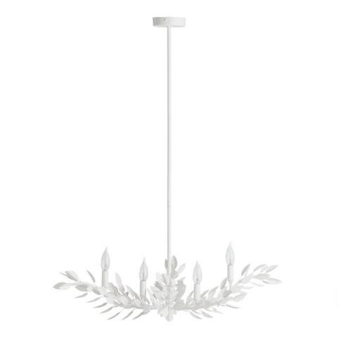 Calla White Metal Leaf 4 Light Chandelier | World Market