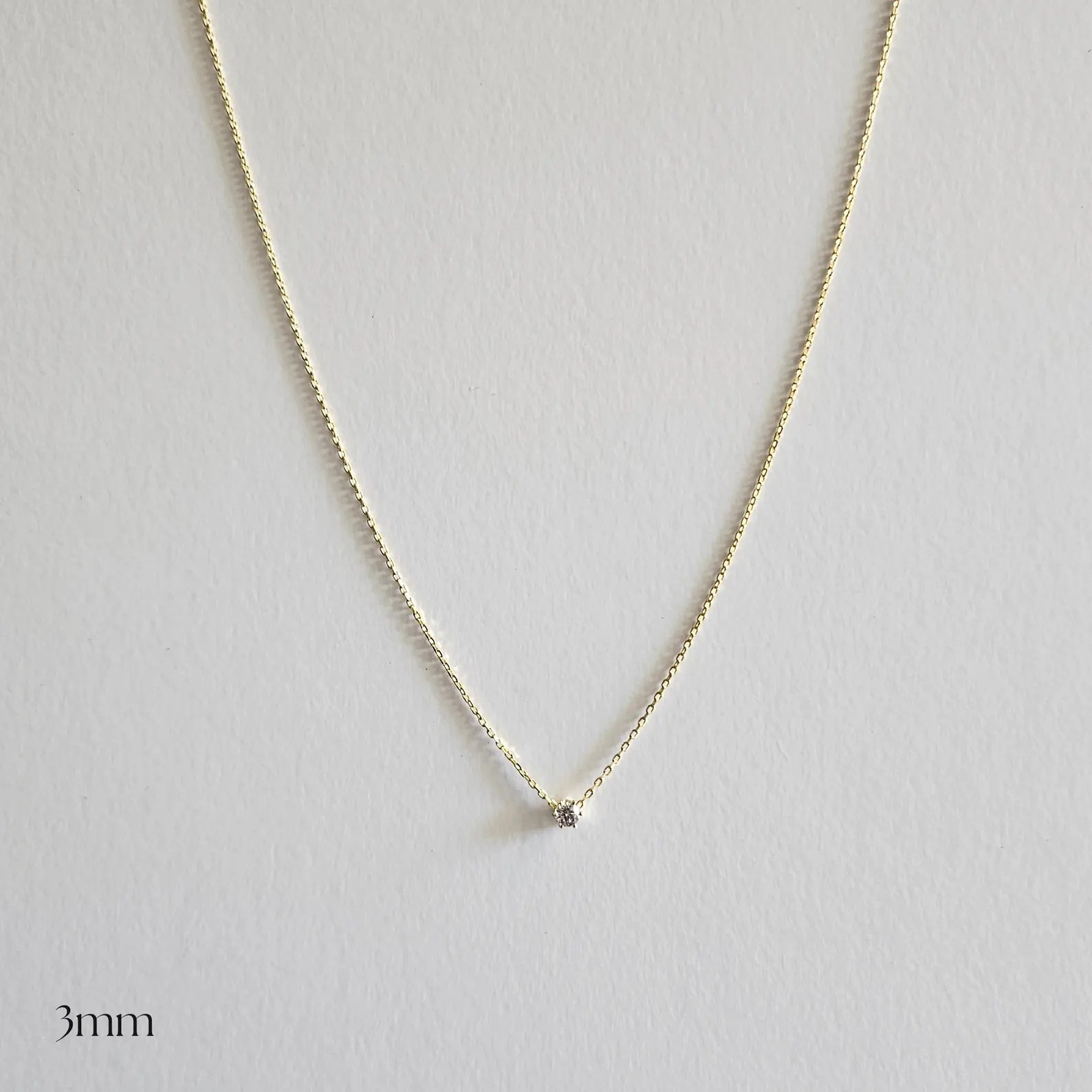 Petite Crystal Necklace: 3 Stone Sizes, Dainty 14K Gold Vermeil Chain, Minimalist Jewellery | Etsy (Global)