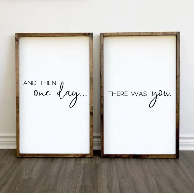 And Then One Day There Was You Set of Wooden Signs  Bedroom | Etsy | Etsy (CAD)