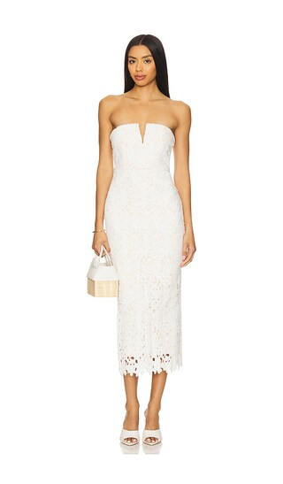 MORE TO COME Scarlett Midi Dress in White. - size S | Revolve Clothing (Global)