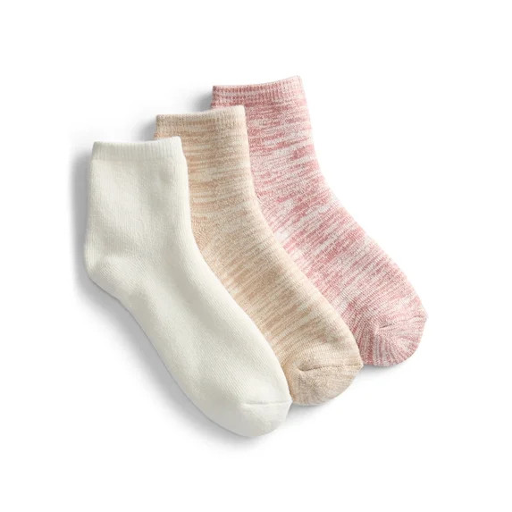 Joyspun Women’s Comfort Full Terry Ankle Socks, 3-Pack, Shoe Sizes 4-10 | Walmart (US)
