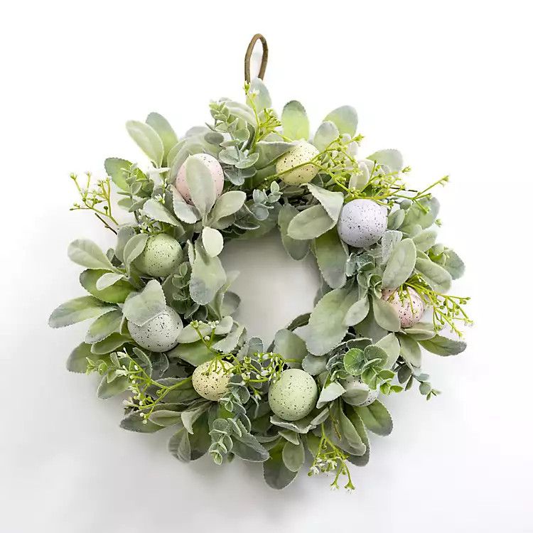 Lamb's Ear and Speckled Eggs Mini Wreath | Kirkland's Home