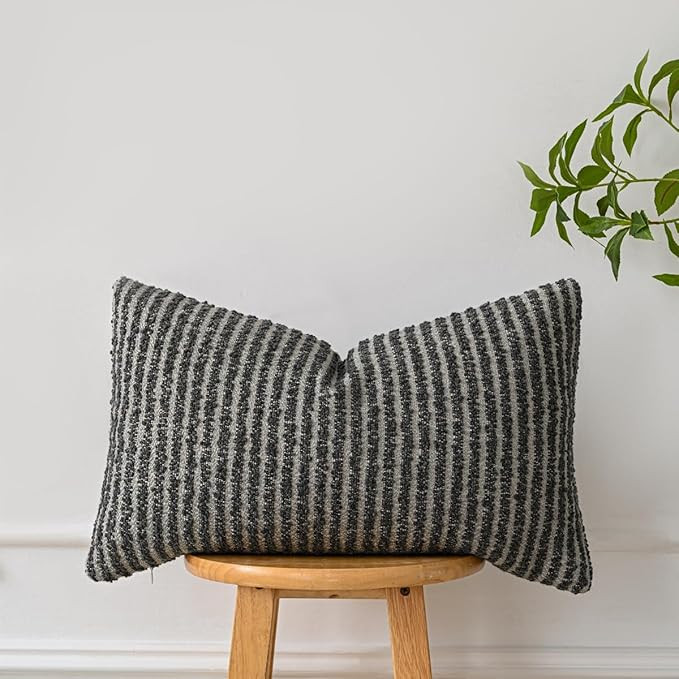 Sanmetex Lumbar Pillow Covers 12x20 Inches, Textured Boucle Decorative Rectangle Pillows Covers, ... | Amazon (US)