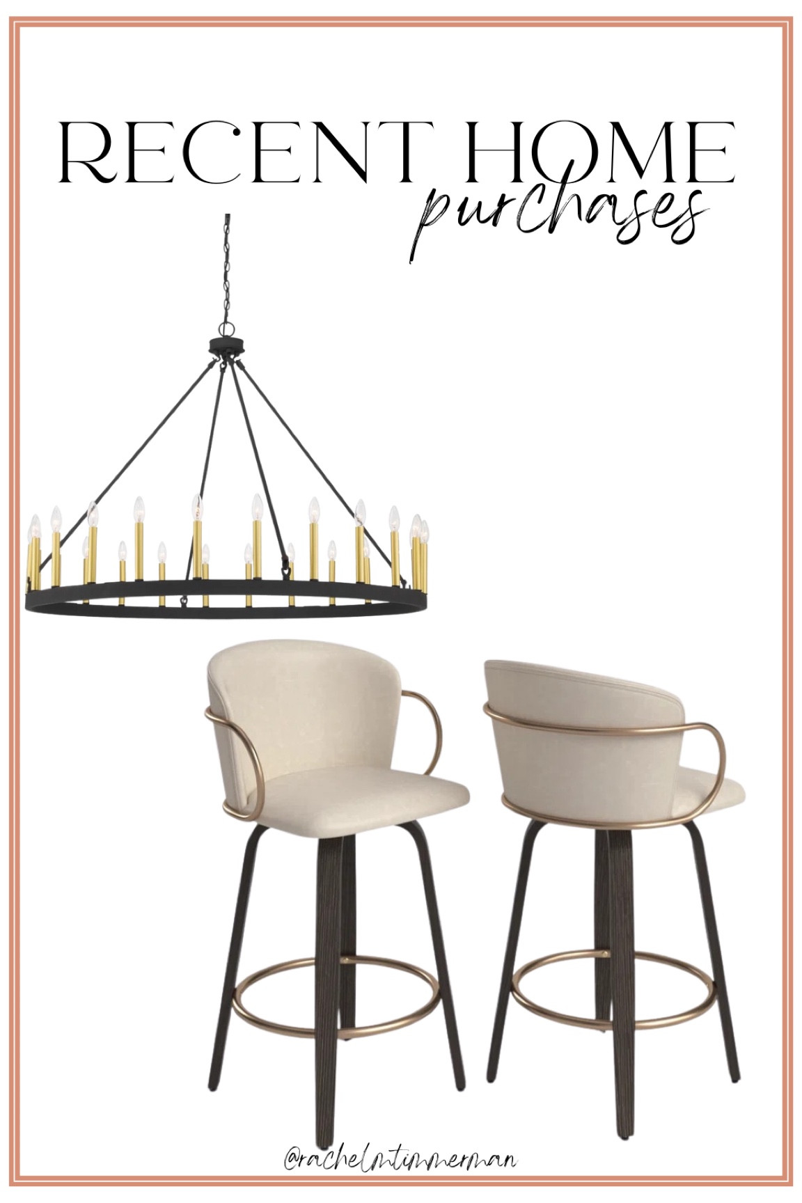 Two things I recently purchased for my new home 🙂 countertop stools and a wagon wheel chandelier for the living room.

Wayfair. LTK home. Wagon wheel chandelier. 