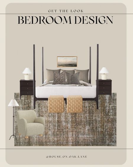 Bedroom design that works with multiple rug choices 

Amber Lewis inspired loloi rug vintage woven cube ottoman boucle bun foot chair Amazon art four poster bed 

#LTKsalealert #LTKFind #LTKstyletip