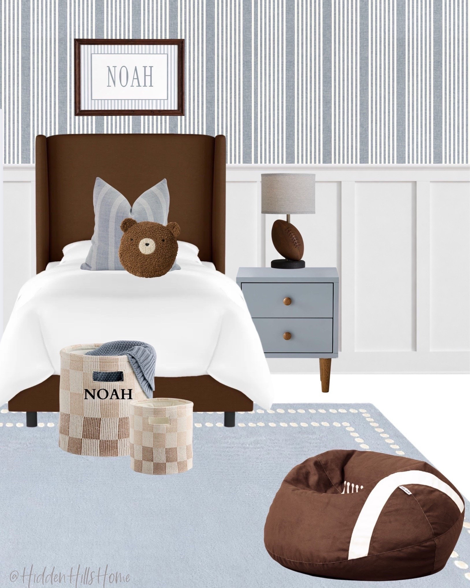 Boys bedroom decor, toddler boys room design, boys room mood board, home decor ideas, twin bed, blue and brown boys bedroom #boys

#LTKHome #LTKSaleAlert #LTKKids