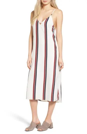 Women's Amuse Society Stripe Midi Dress, Size Small - White | Nordstrom