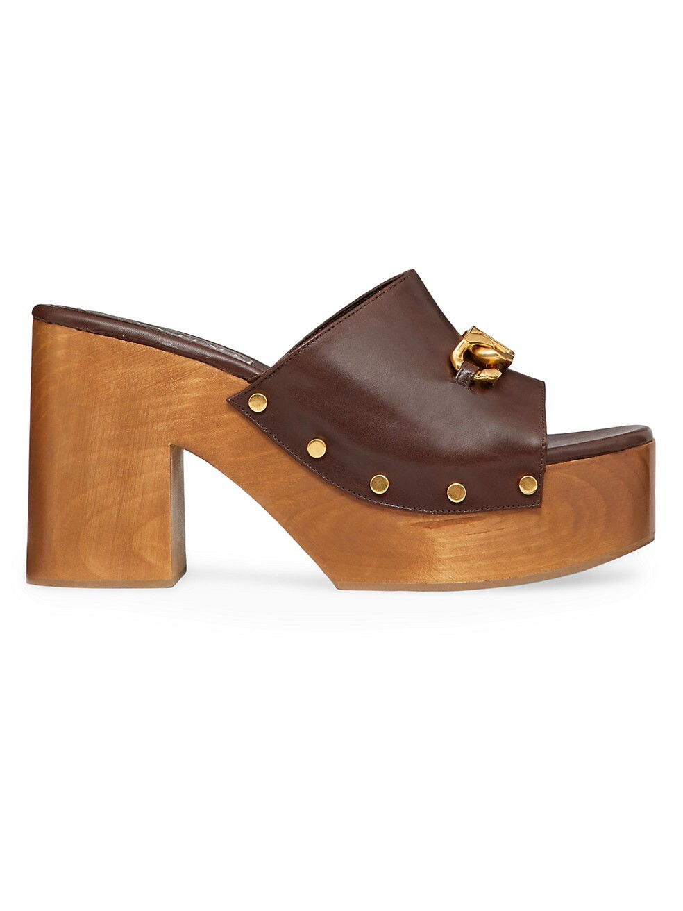 VLogo Chain Leather Clogs | Saks Fifth Avenue
