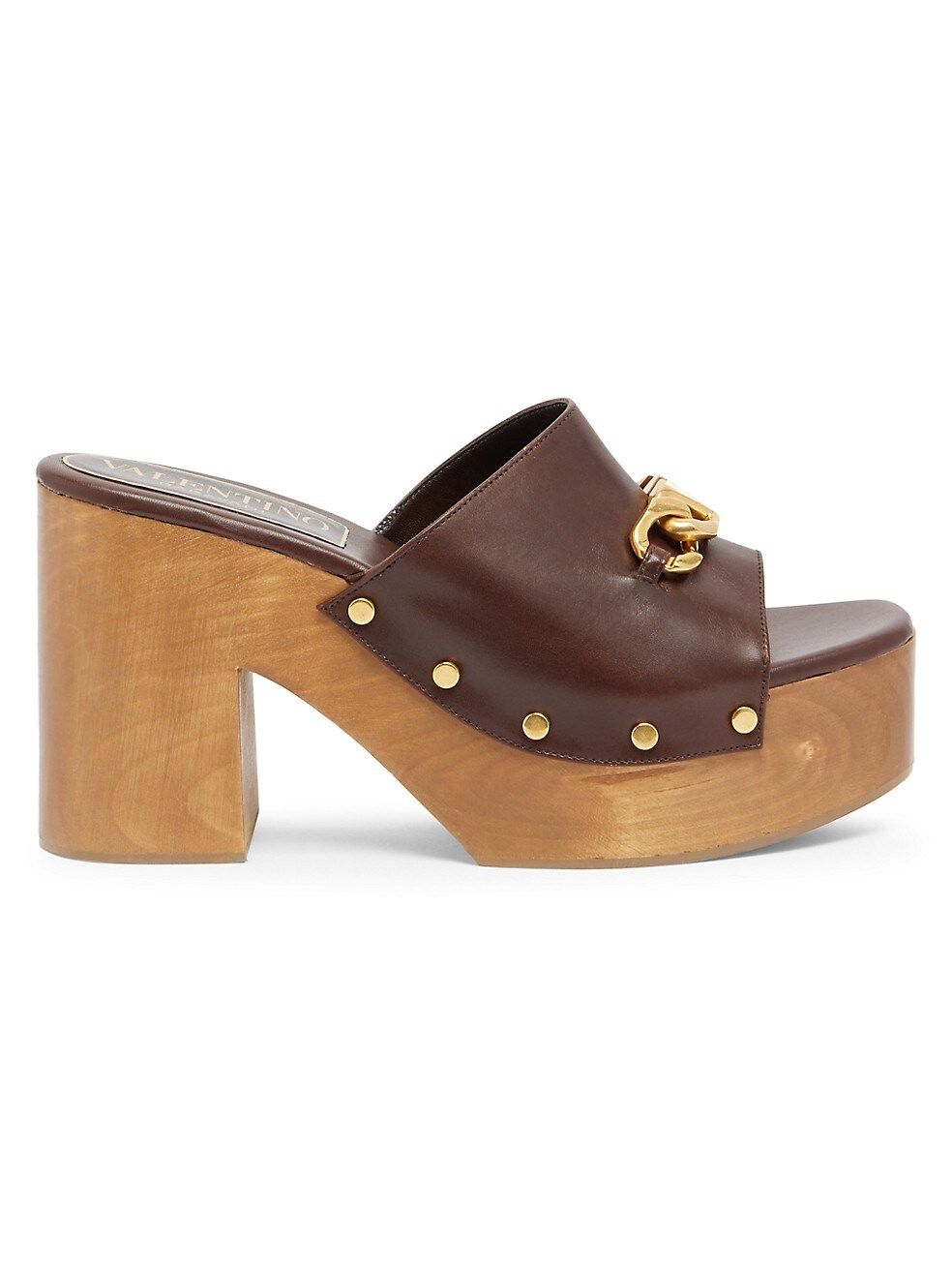 VLogo Chain Leather Clogs | Saks Fifth Avenue