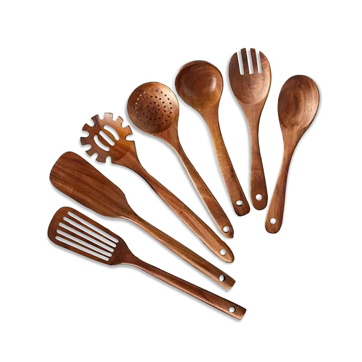 Cheer Collection 7 Piece Elegant Wooden Kitchen Utensils Set | Target