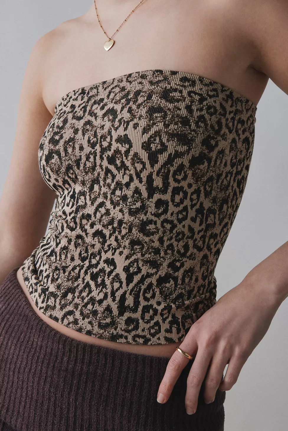 Out From Under Leopard Print Seamless Knit Tube Top | Urban Outfitters (US and RoW)