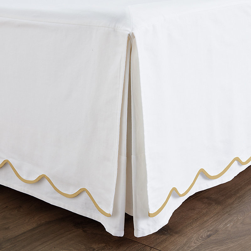 Emma Scalloped Bedskirt - Goldenrod - Spa, Daybed - Ballard Designs | Ballard Designs, Inc.