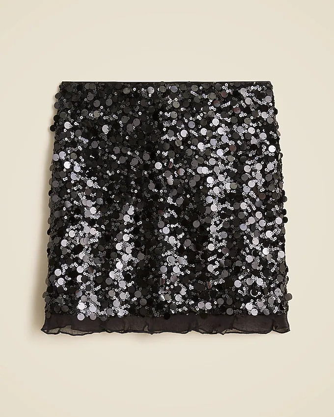 Sequin ruffle-trim mini skirt | J. Crew US