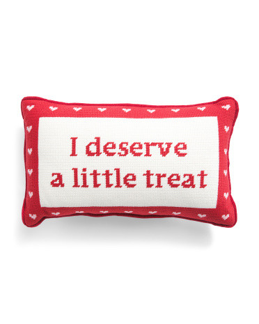 9x15 I Deserve A Little Treat Needlepoint Pillow | Throw Pillows | Marshalls | Marshalls