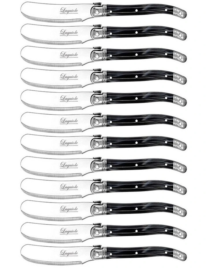 Stainless Steel Pate Knife 12 Pack 11.5cm in Marble Black | Myer