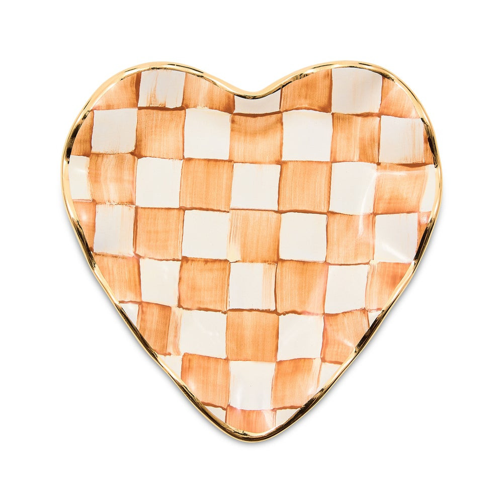 Ginger Check Fluted Heart Plate | MacKenzie-Childs